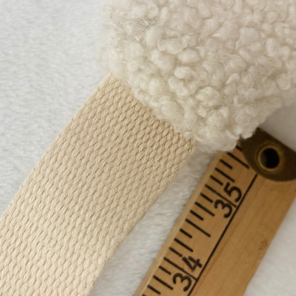 Minimalist Teddy Fleece Fanny Pack Slouchy Crescent Crossbody Bag Neutral‎ - Picture 7 of 9